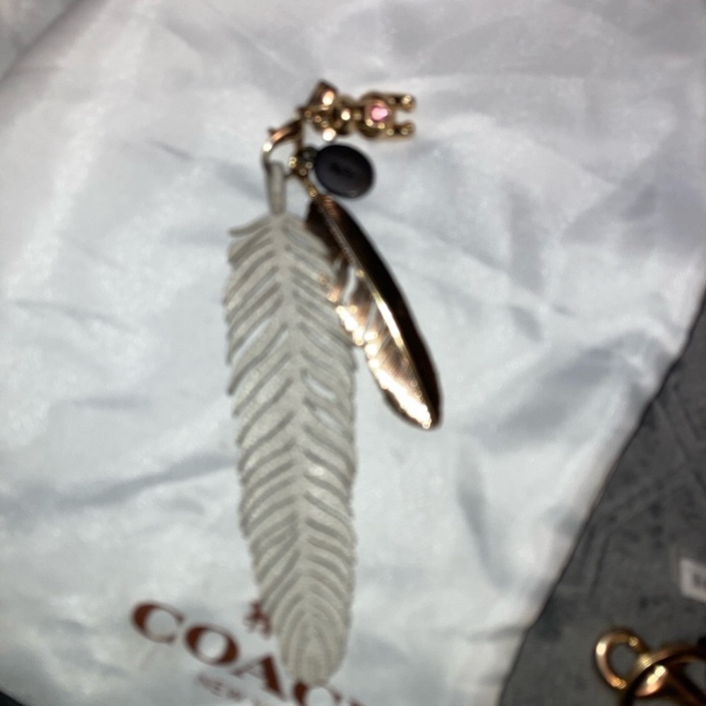 Rare Coach Metallic Feather Keychain - Picture 2 of 4